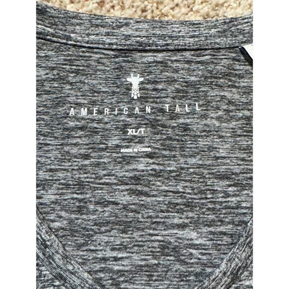 AMERICAN TALL Women's; XL TALL/LONG t-shirt; performance material, Gray V neck - Picture 3 of 9